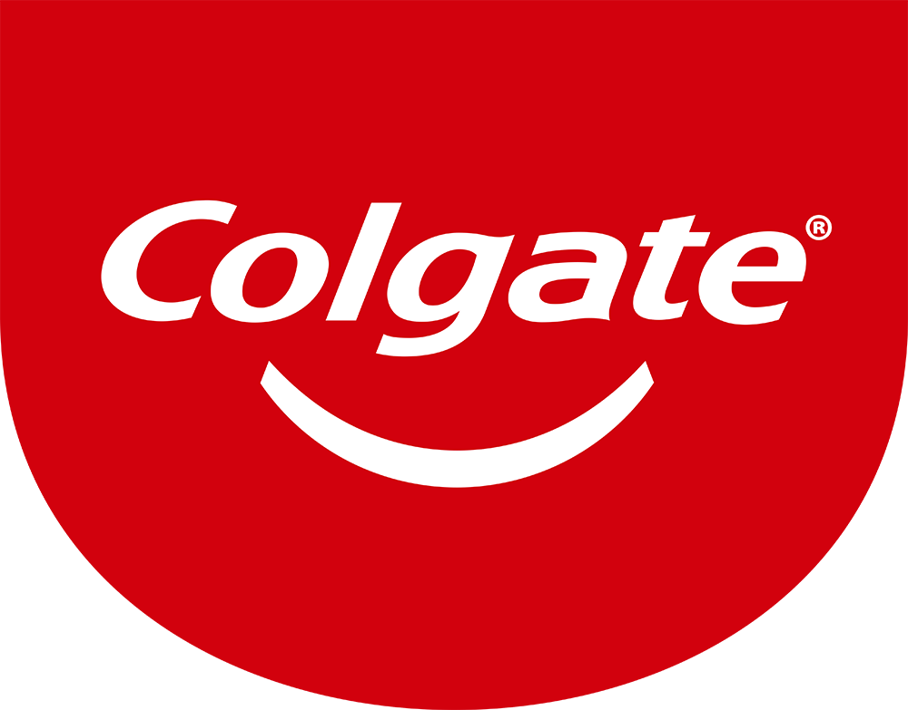 a red background with the word colgate on it