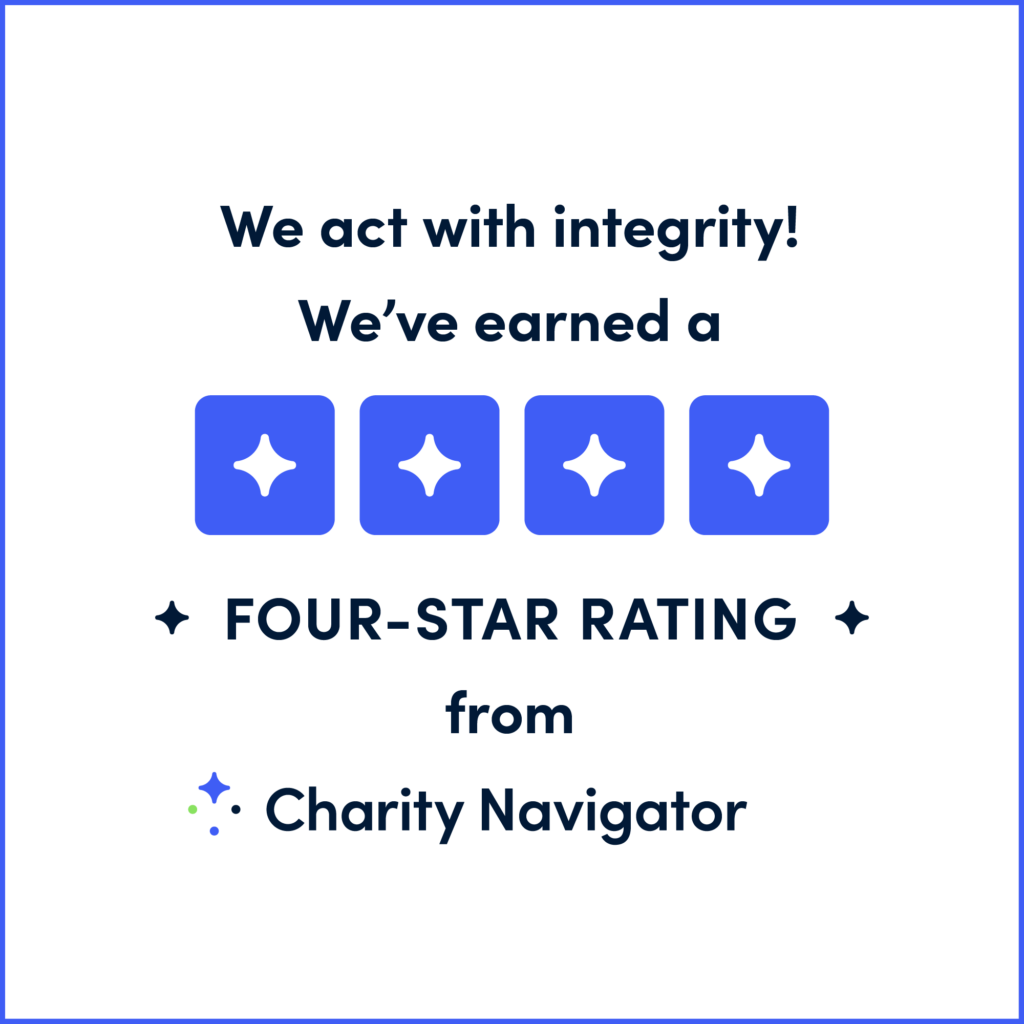 we act with integity we've learned a four - star ratings from charity navigat