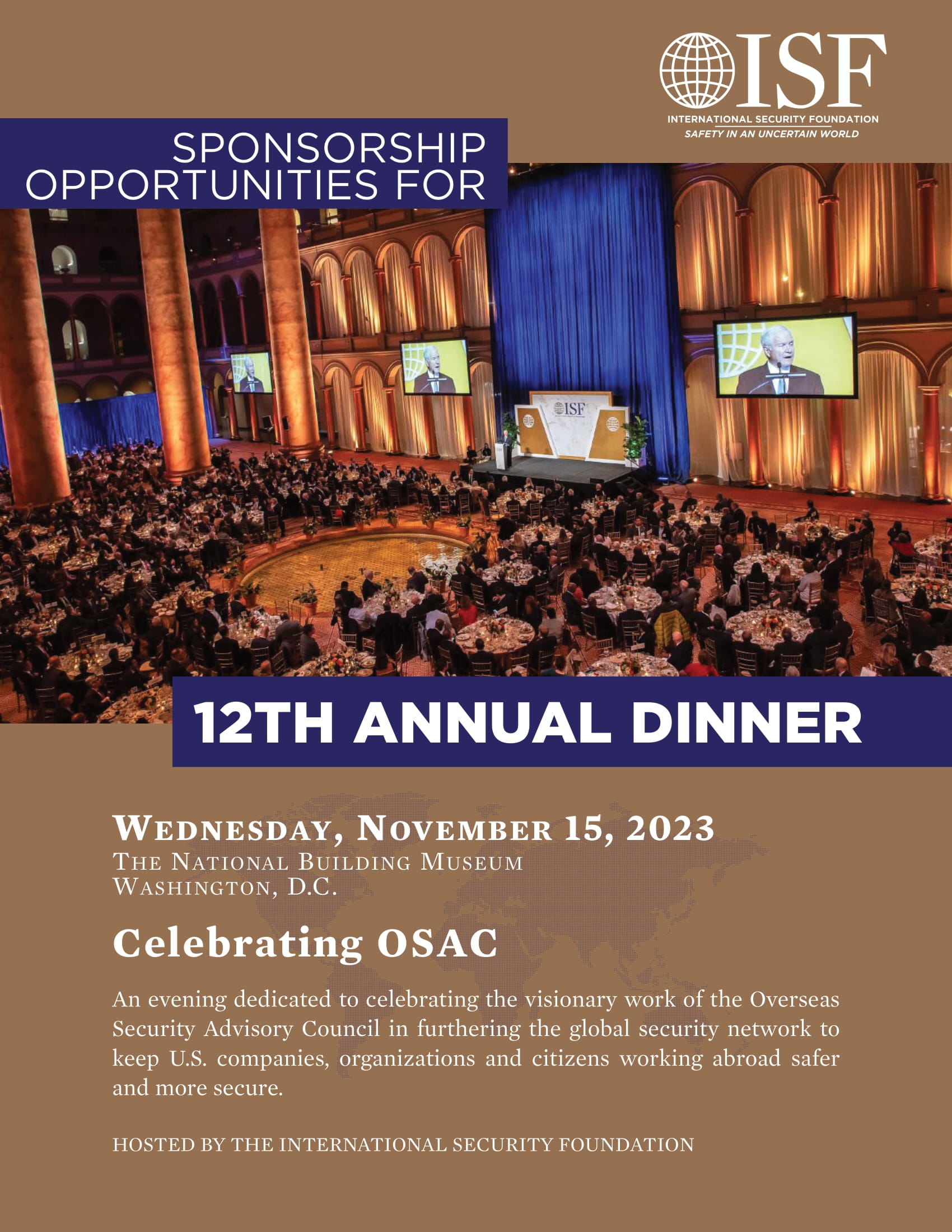 an event poster for the 12th annual dinner